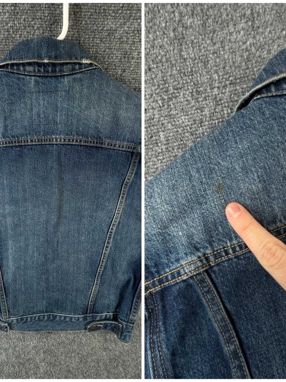 Levi’s Denim Trucker Jacket Blue Button Up Small Adult Biker Red Tab Cotton